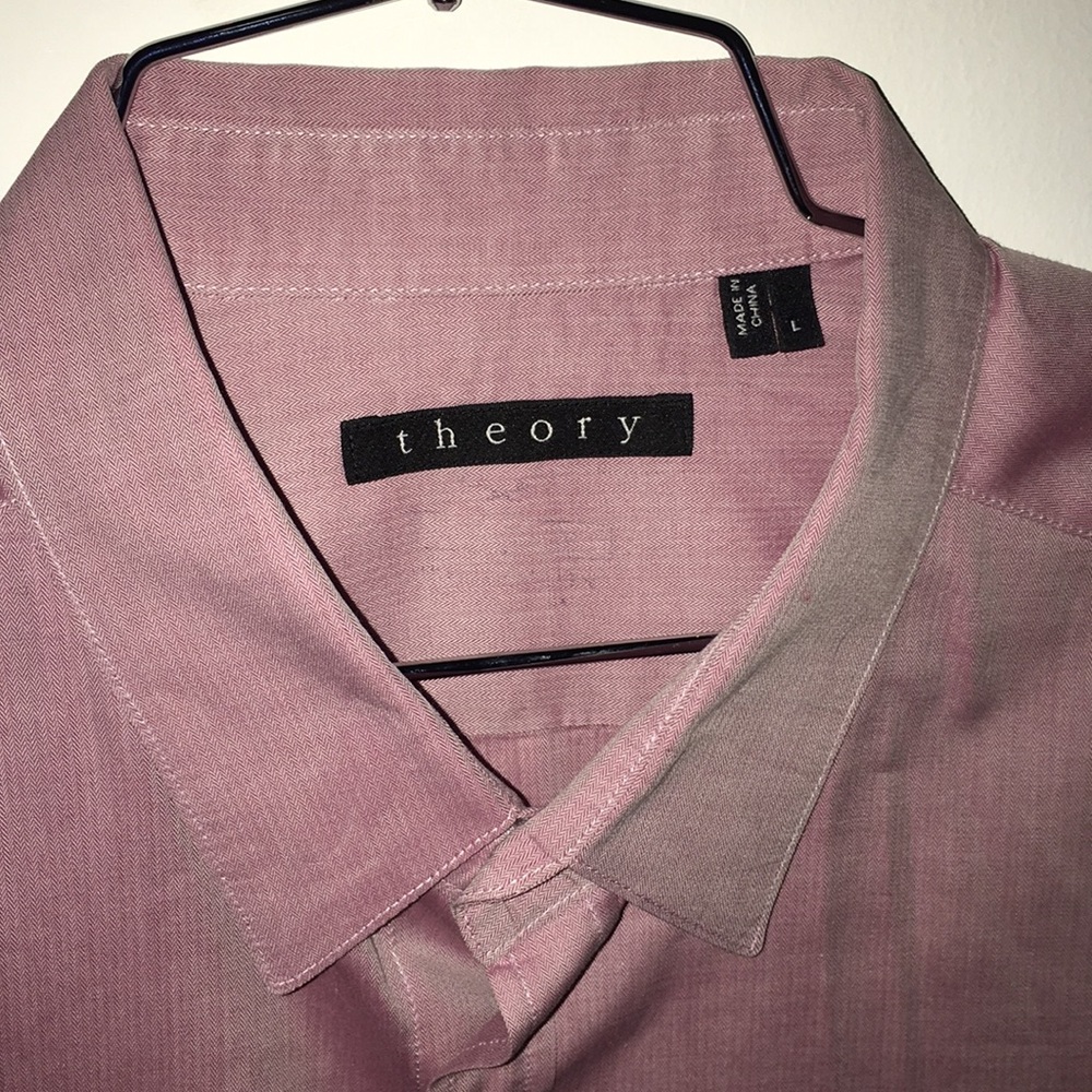 Theory- L Solid Light Lavender Lightweight Shirt - image 1